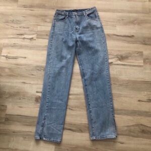 Nasty Gal Light Blue Straight Leg Jeans